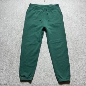 H&M‎ Sweatpants Mens Large Green Blank Staple Jogger Heavyweight Distressed